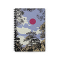 Minimal Forest Art Journal, Nature Spiral Notebook, Soft Lavender Sky