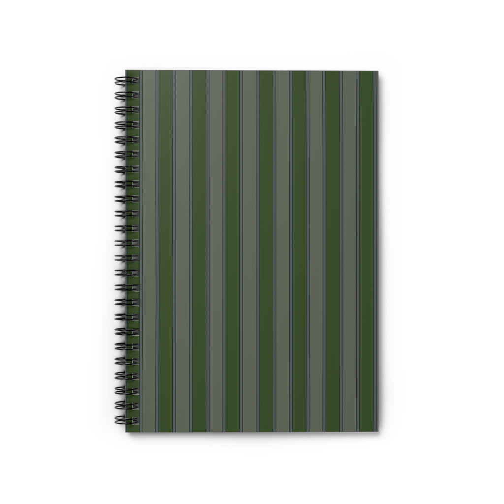 Soft Green Vertical Striped Notebook | Minimal Spiral Journal