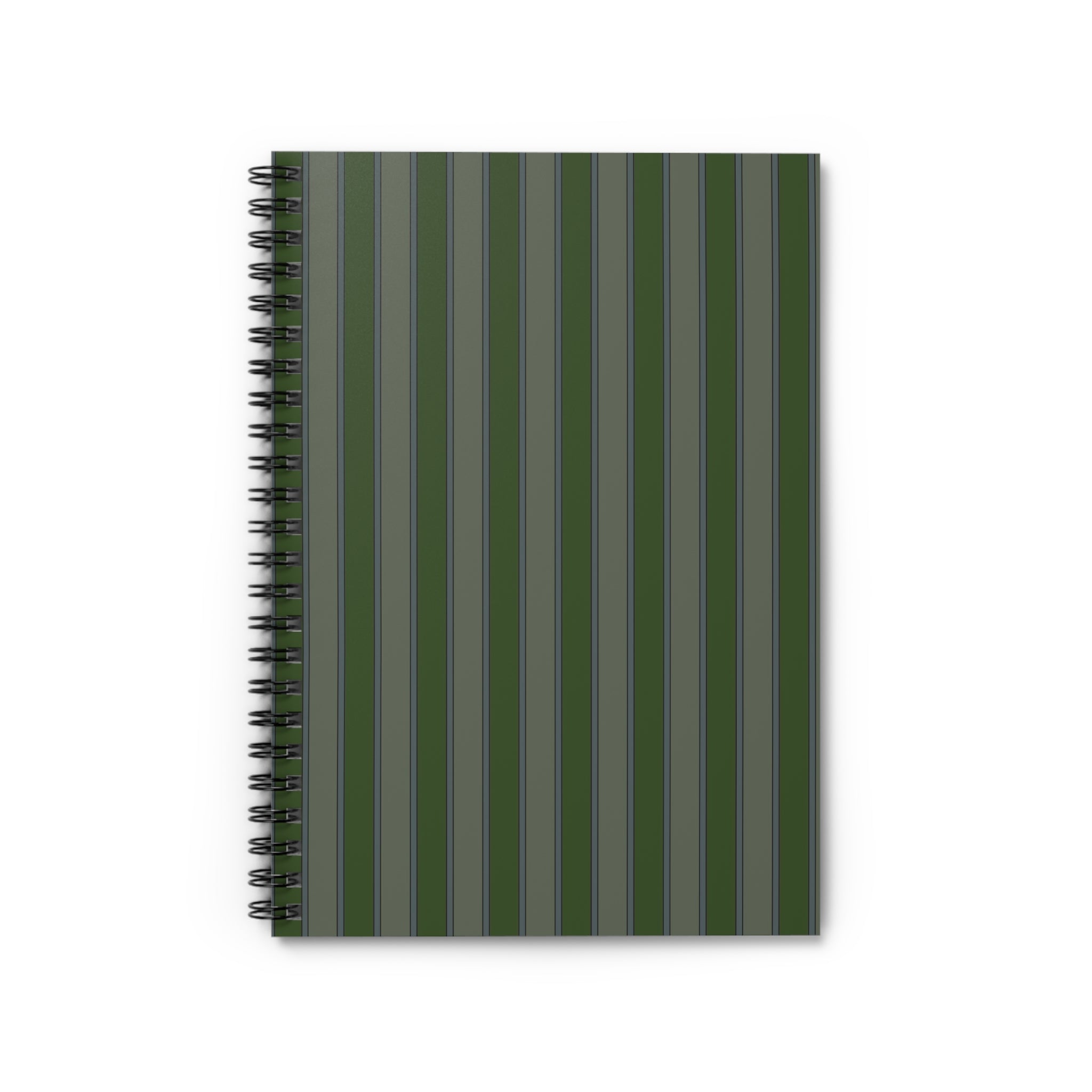 Soft Green Vertical Striped Notebook | Minimal Spiral Journal