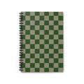 Soft Green Checkerboard Notebook | Minimal Spiral Journal