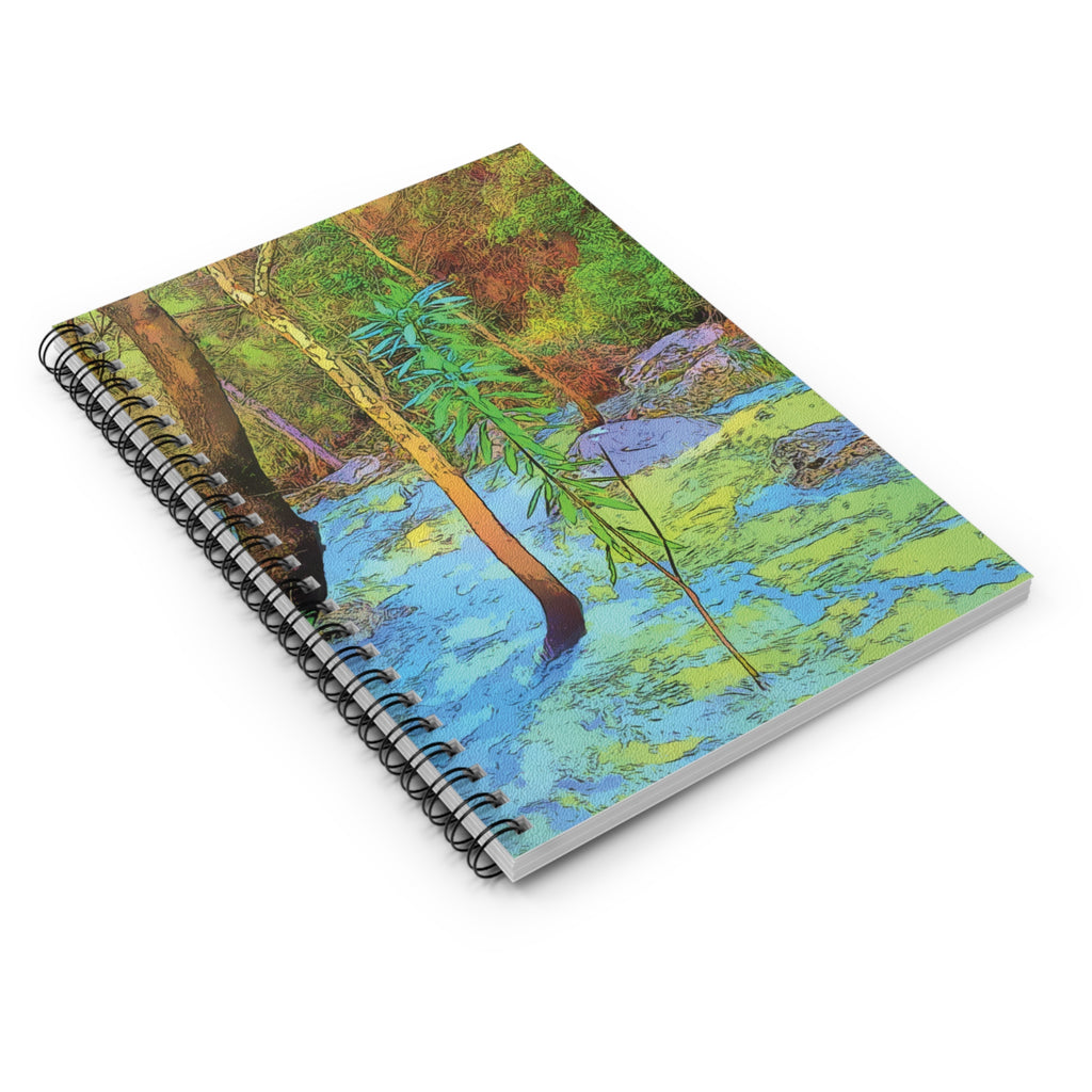 Forest Stream Artwork Spiral Notebook | Nature Scene Ruled Notebook