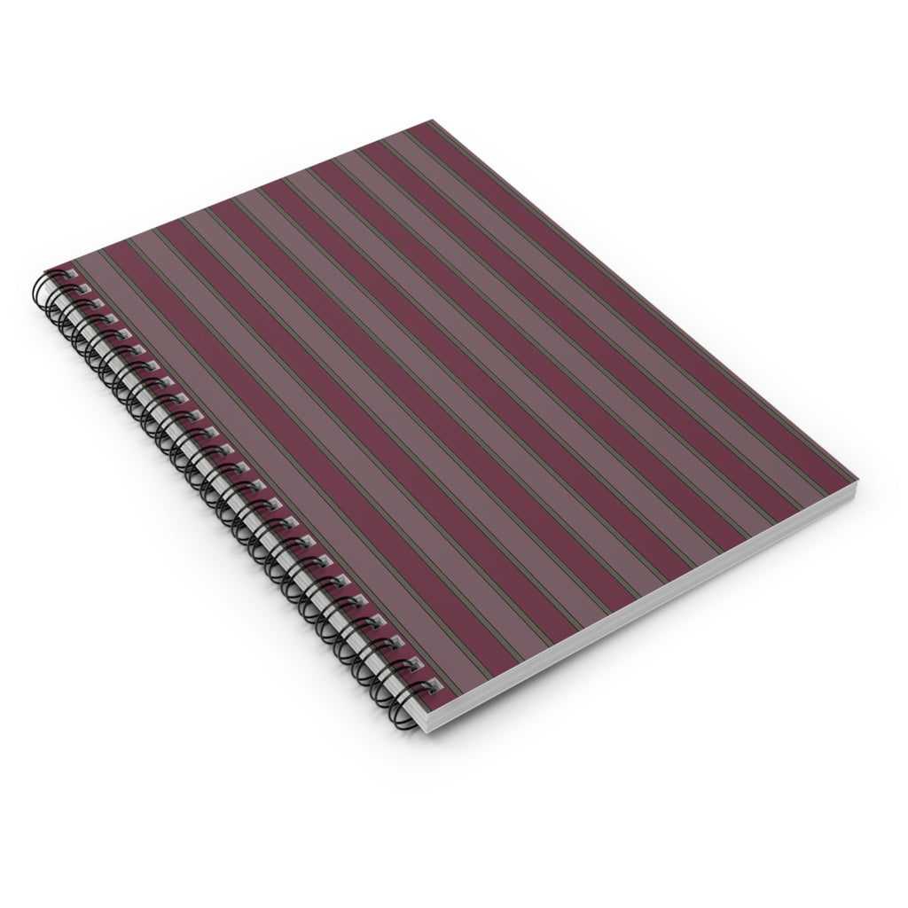 Soft Red Vertical Striped Notebook | Minimal Spiral Journal