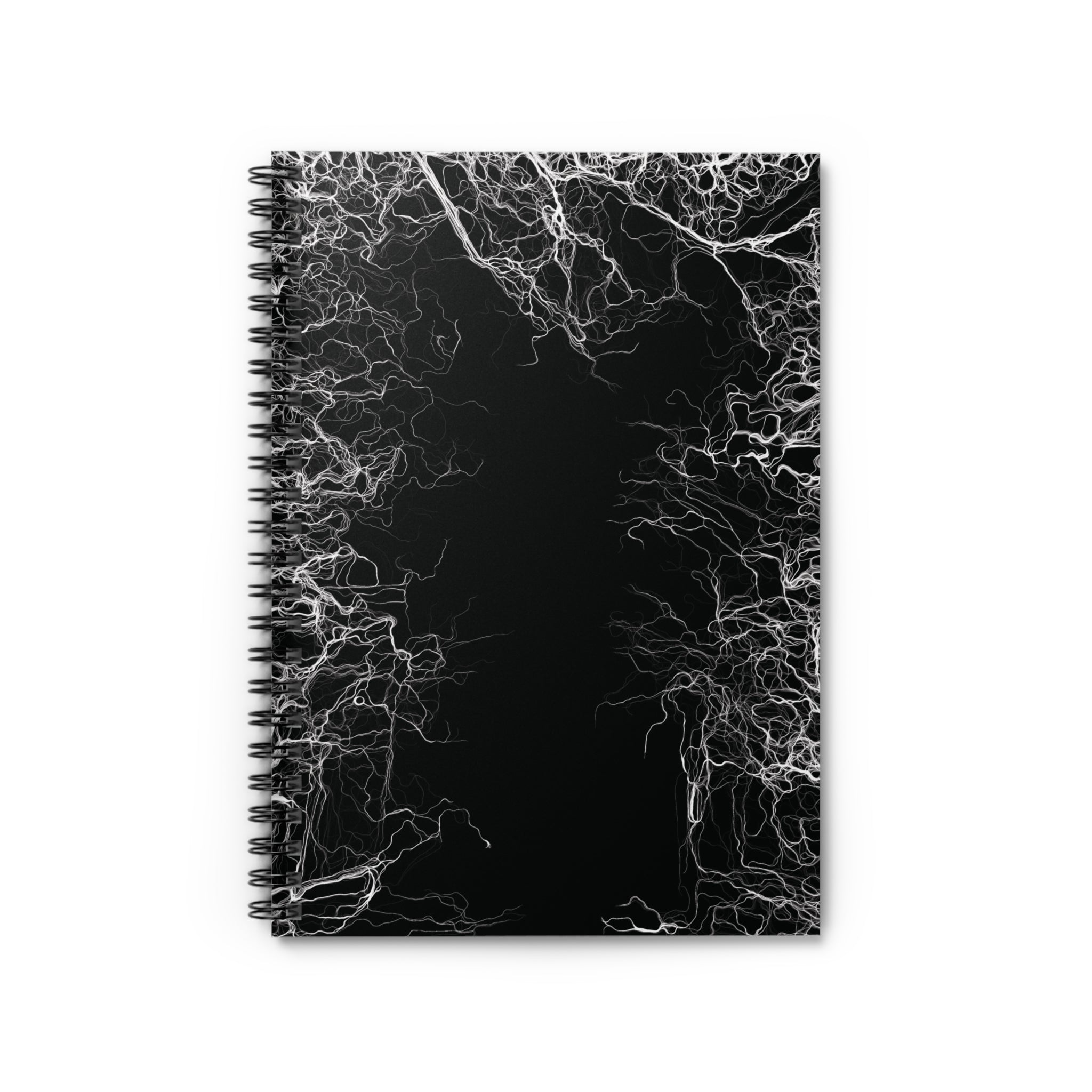 Black Ink Line Art Notebook | Minimal Abstract Spiral Journal