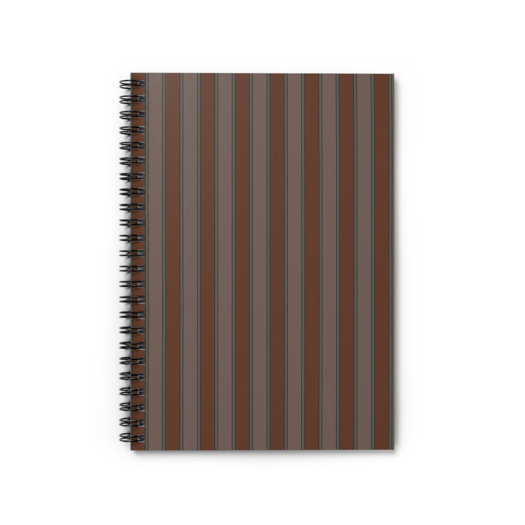 Soft Brown Vertical Striped Notebook | Minimal Spiral Journal