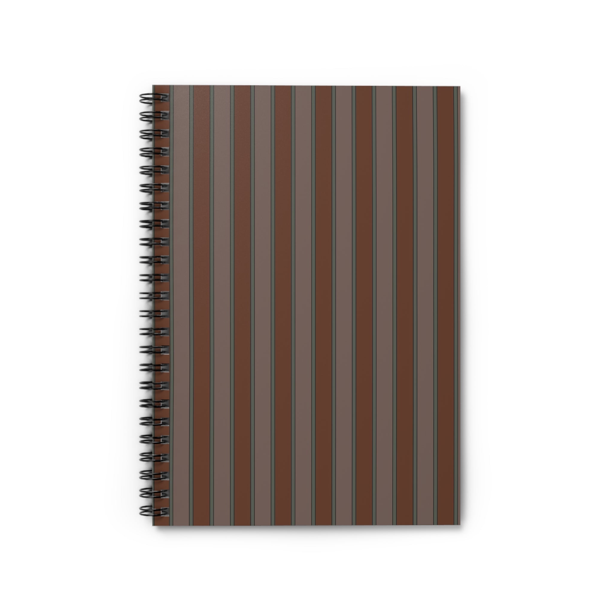 Soft Brown Vertical Striped Notebook | Minimal Spiral Journal