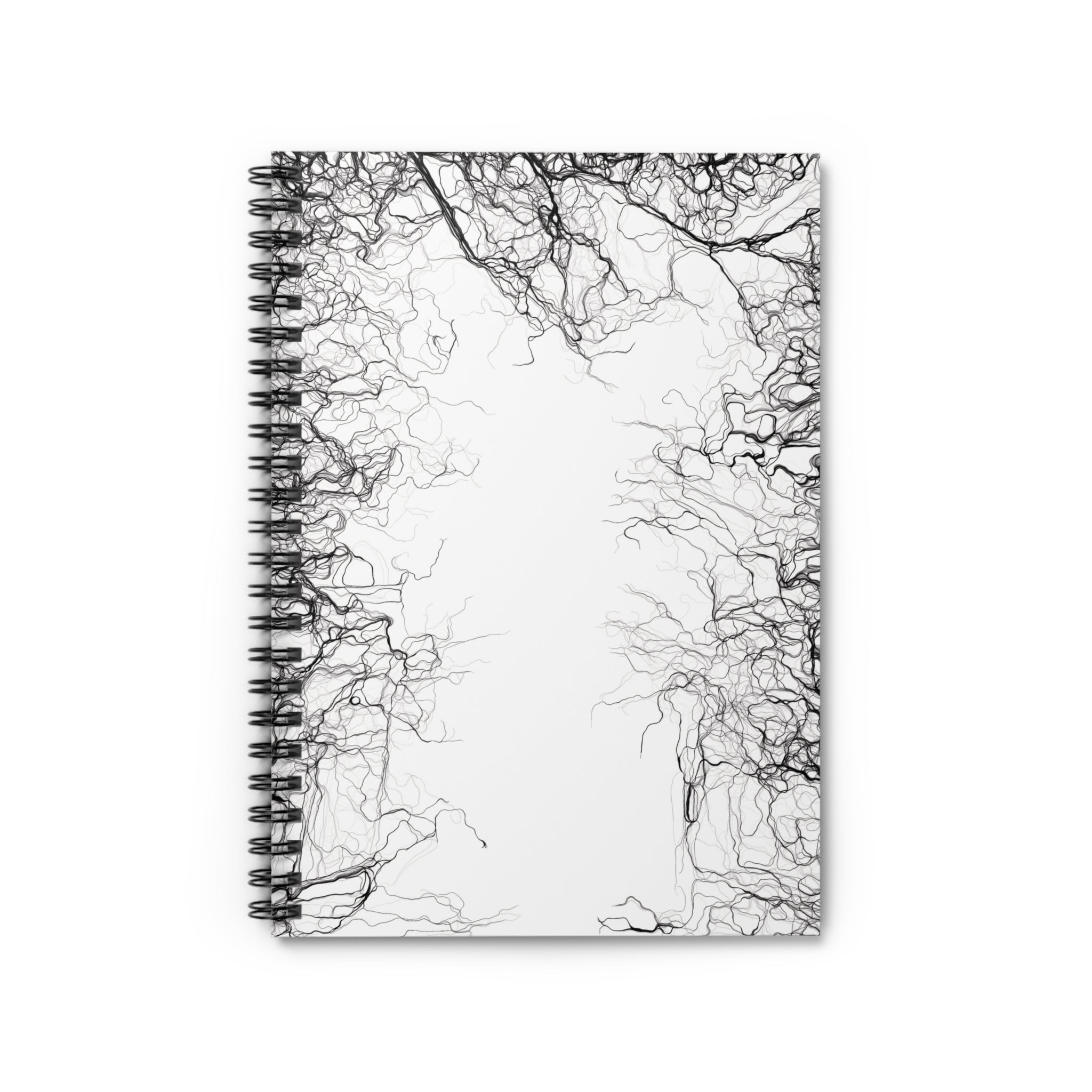 White Energy Line Art Notebook | Modern Abstract Spiral Journal
