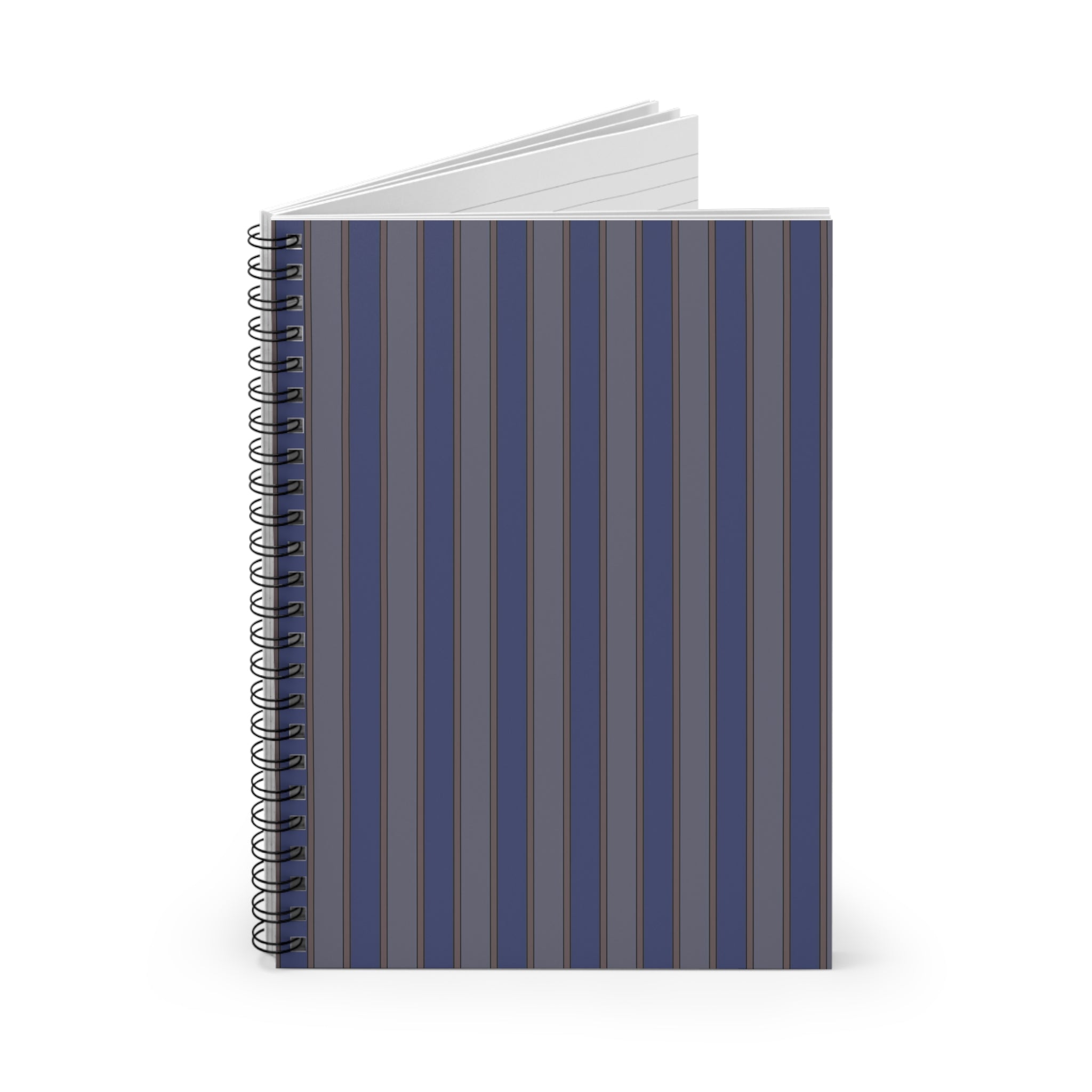 Soft Blue Vertical Striped Notebook | Minimal Spiral Journal