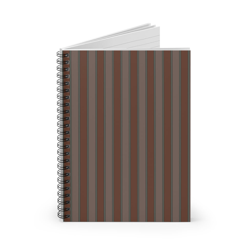 Soft Brown Vertical Striped Notebook | Minimal Spiral Journal