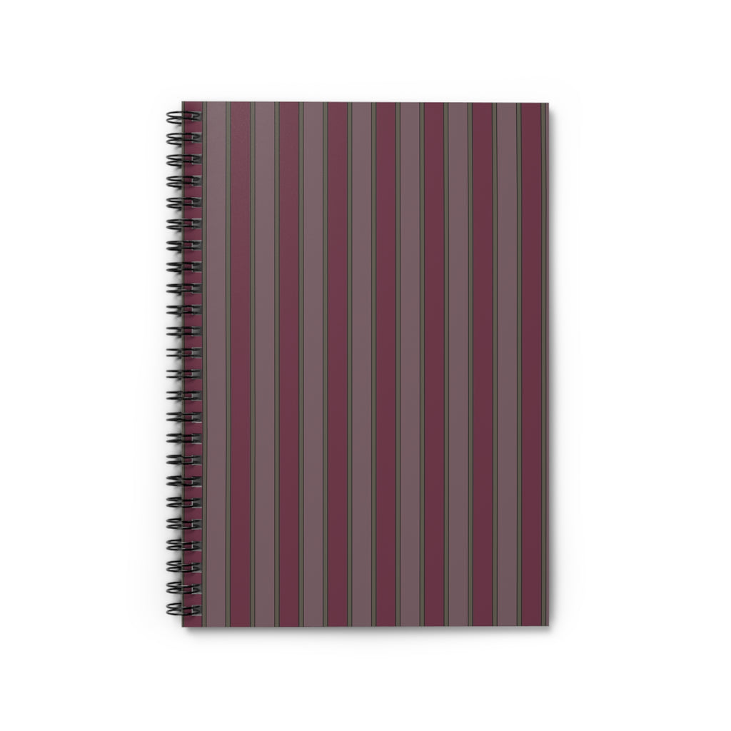 Soft Red Vertical Striped Notebook | Minimal Spiral Journal