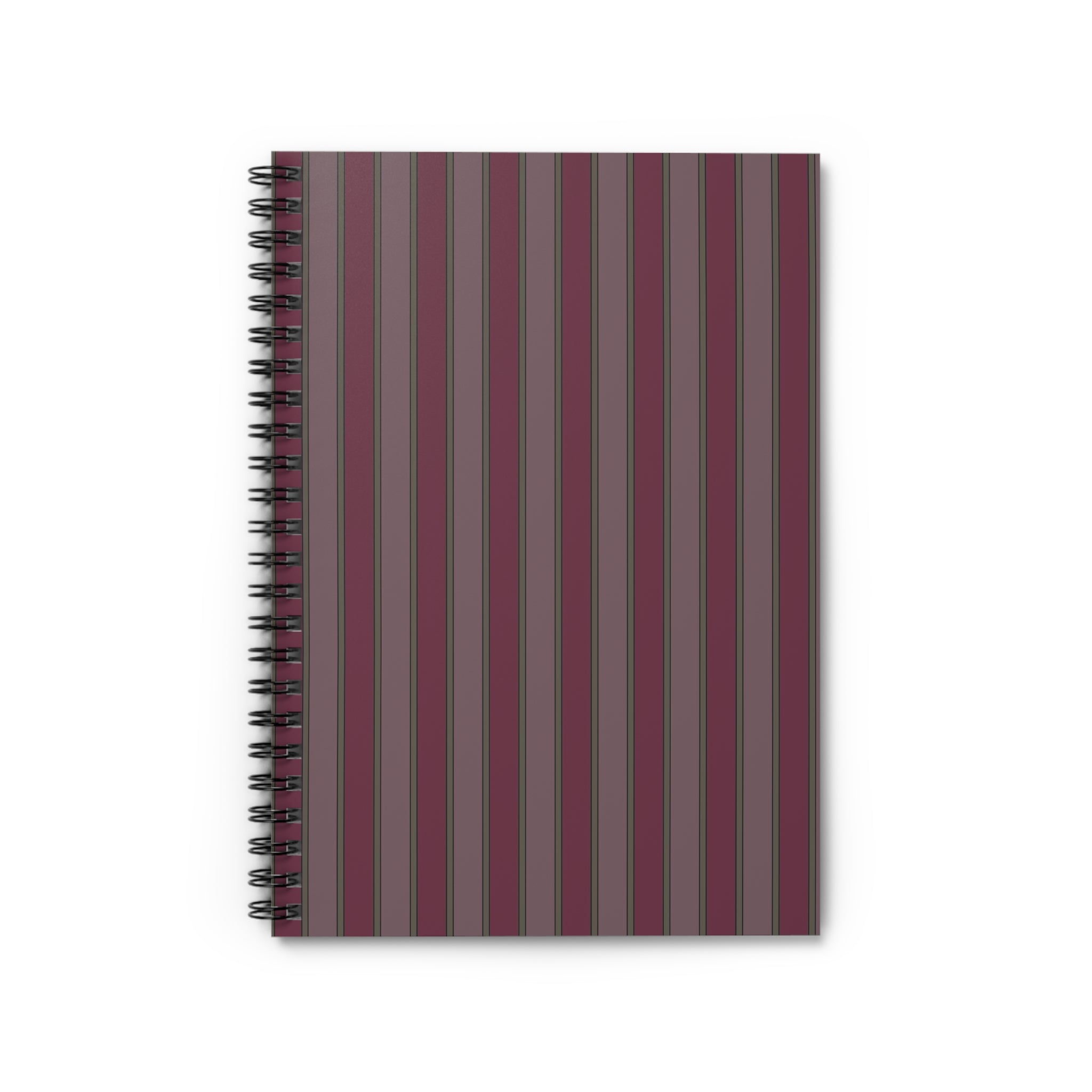 Soft Red Vertical Striped Notebook | Minimal Spiral Journal