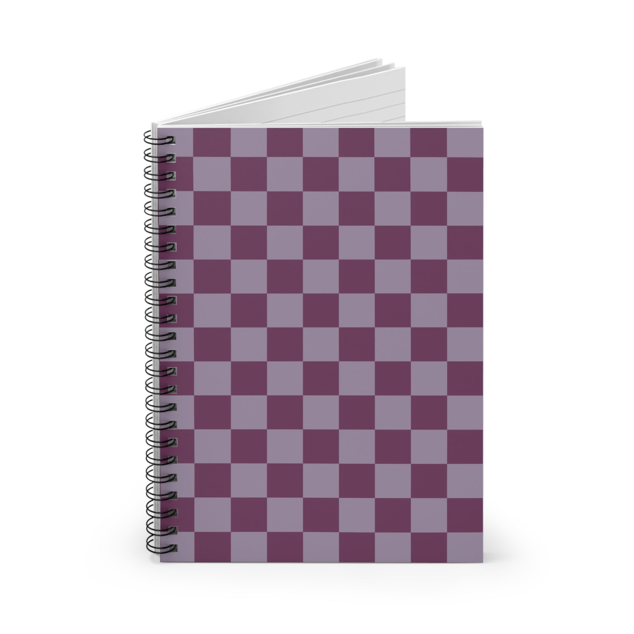 Soft Lilac Checkerboard Notebook | Minimal Spiral Journal