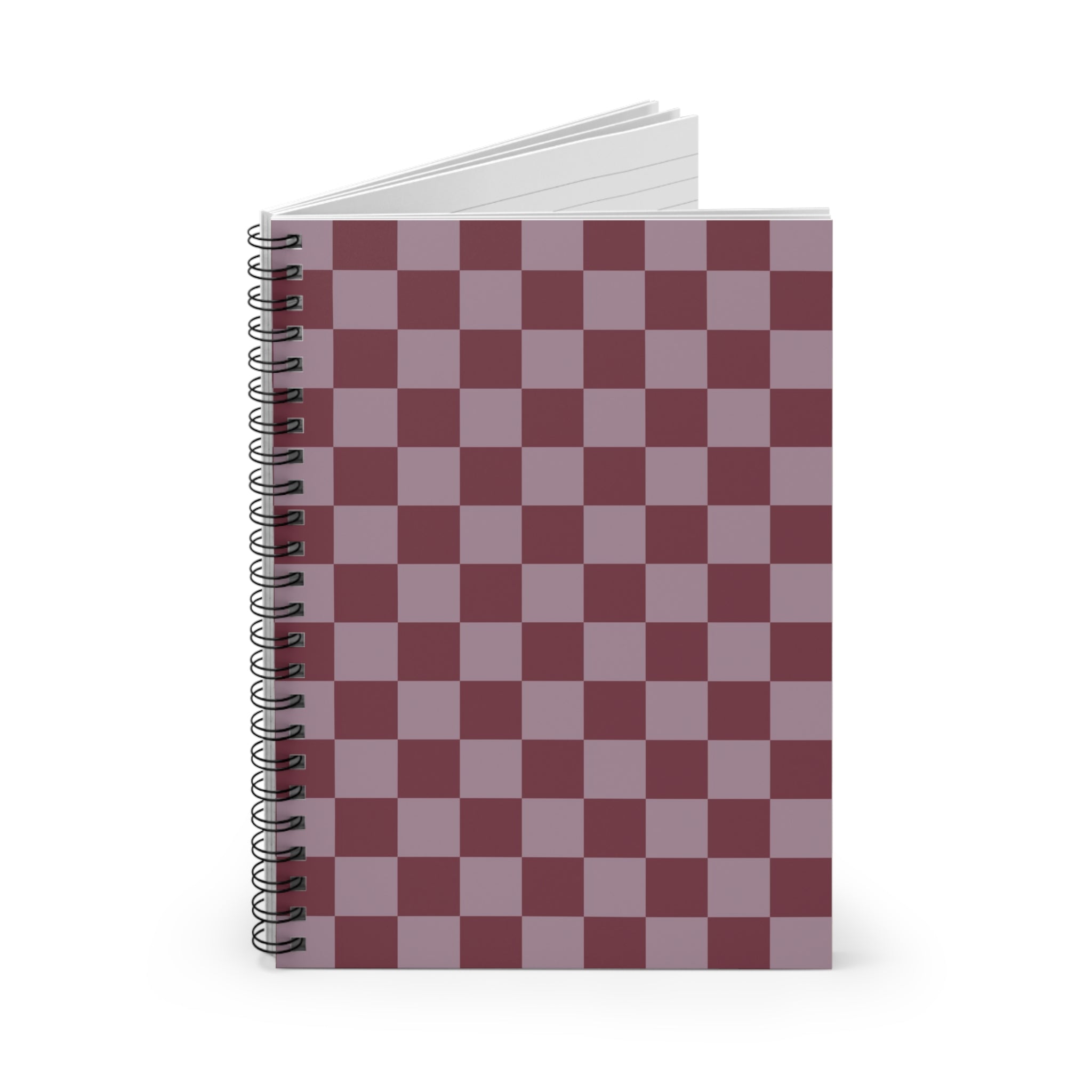 Soft Berry Checkerboard Notebook | Minimal Spiral Journal