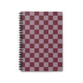 Soft Berry Checkerboard Notebook | Minimal Spiral Journal