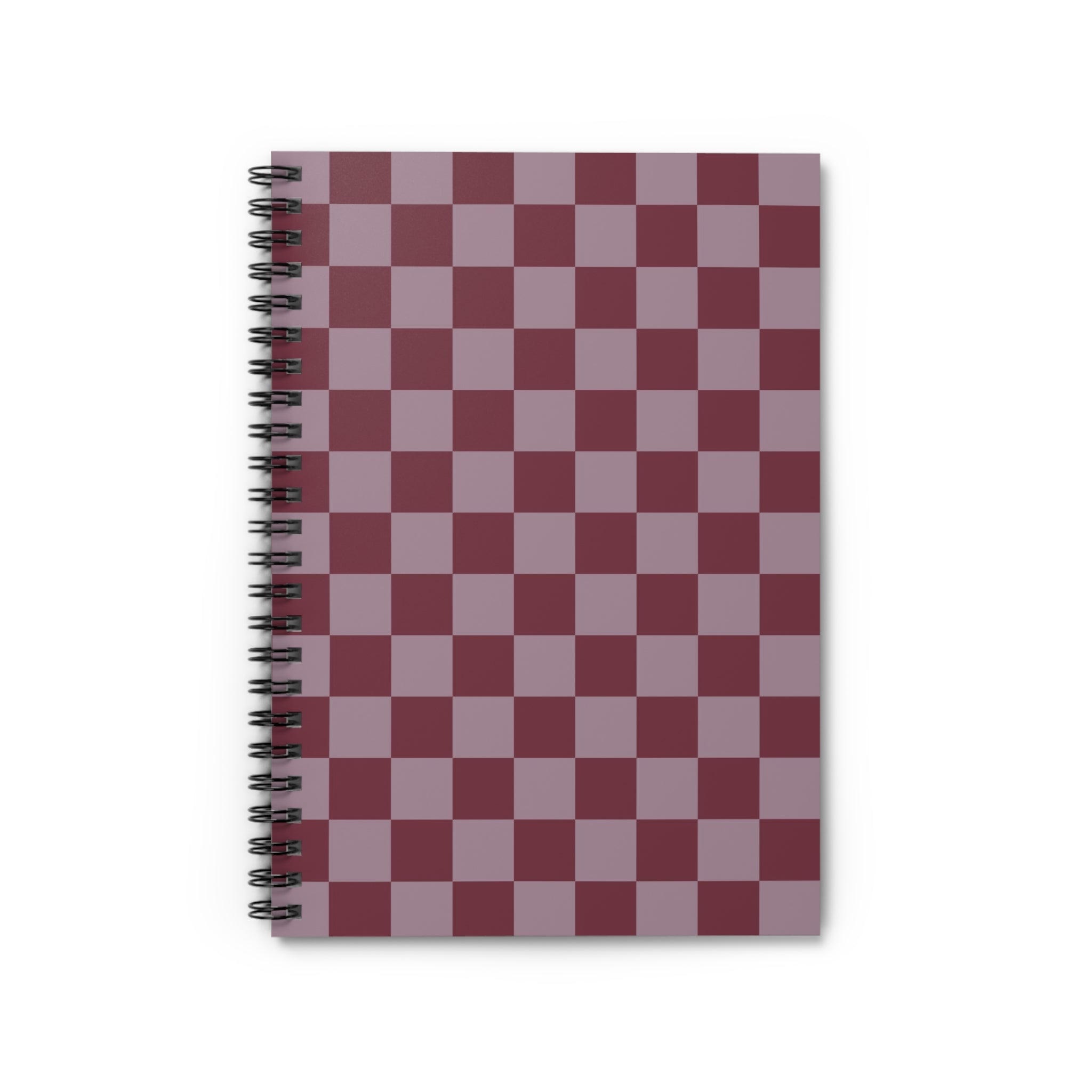 Soft Berry Checkerboard Notebook | Minimal Spiral Journal
