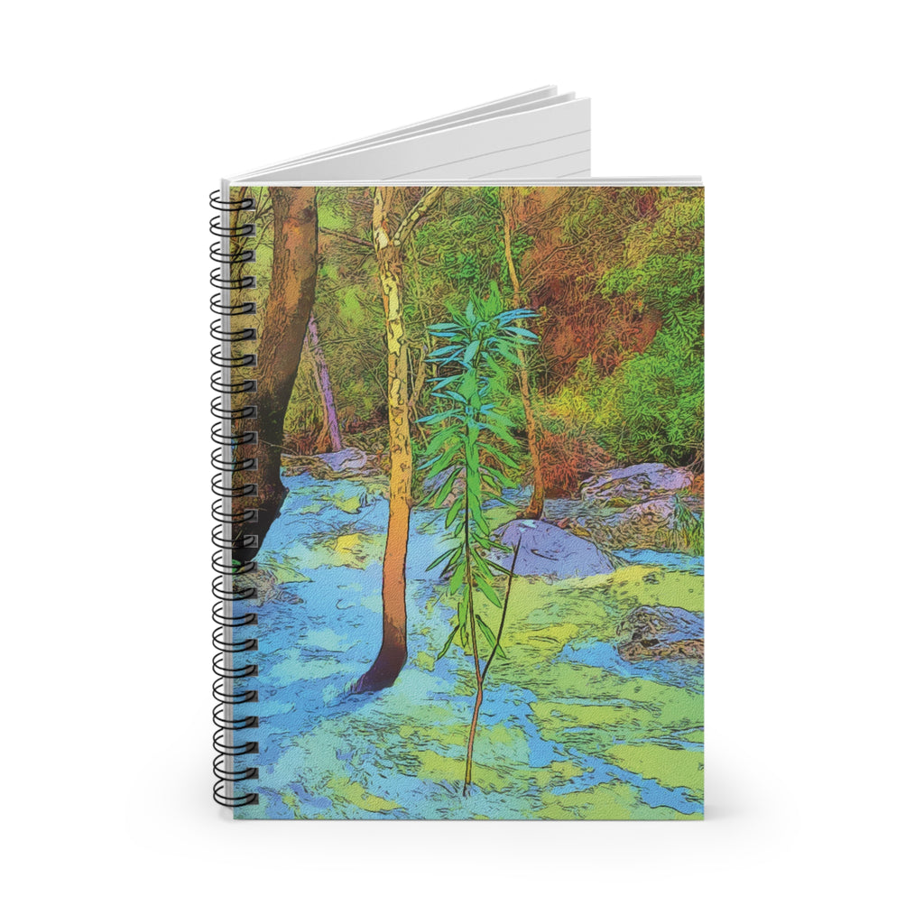 Forest Stream Artwork Spiral Notebook | Nature Scene Ruled Notebook