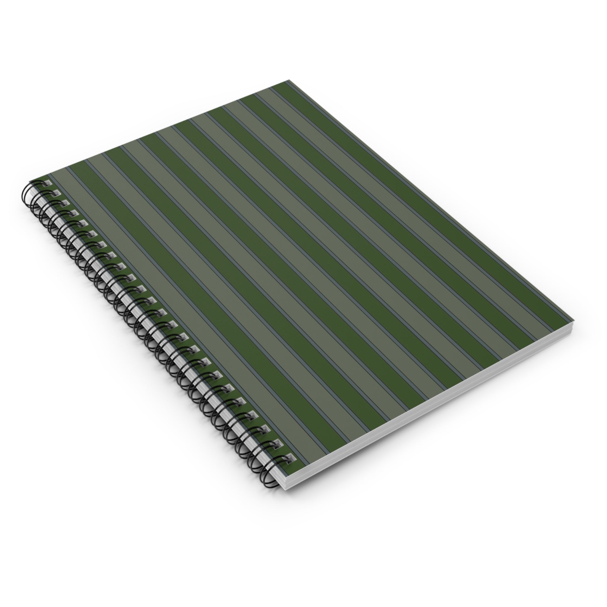 Soft Green Vertical Striped Notebook | Minimal Spiral Journal