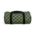 Soft Green Checkerboard Duffel Bag | Grid Travel Gym Bag