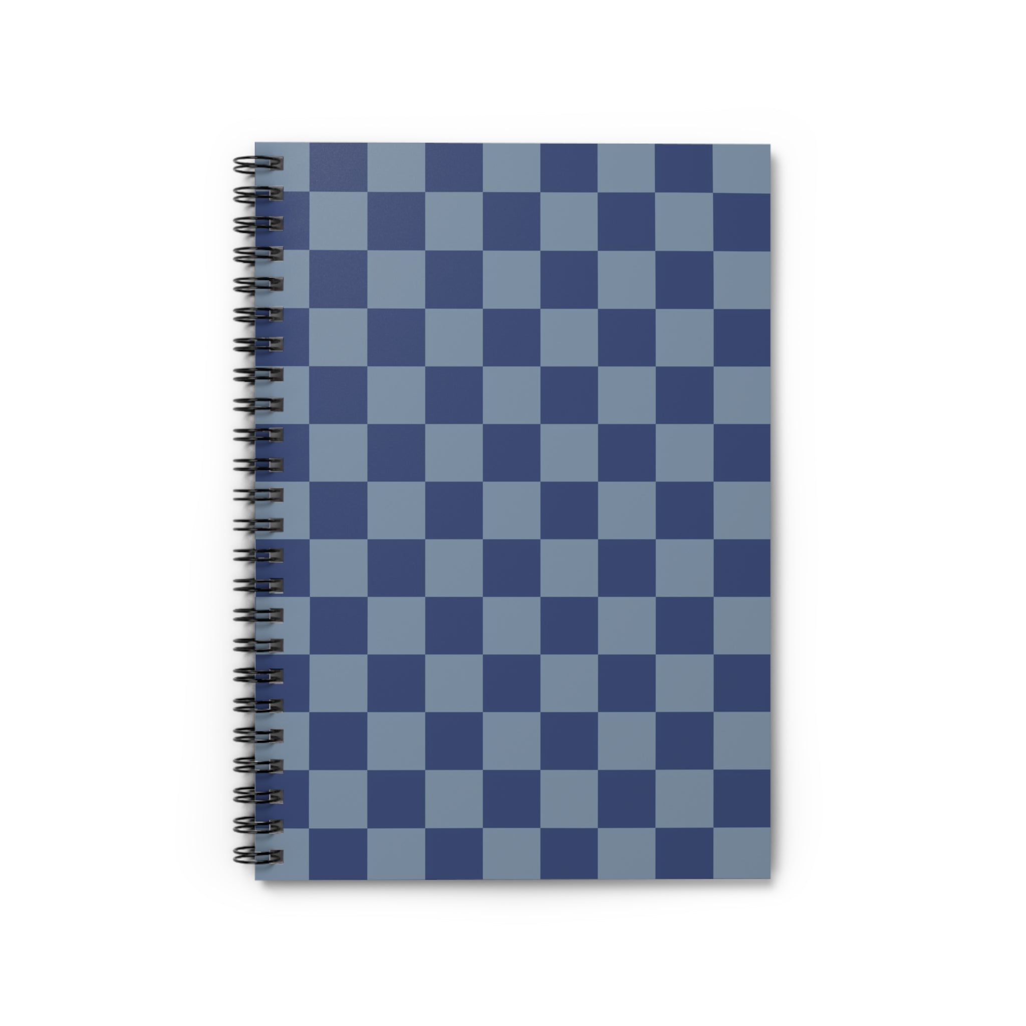 Soft Blue Checkerboard Notebook | Minimal Spiral Journal