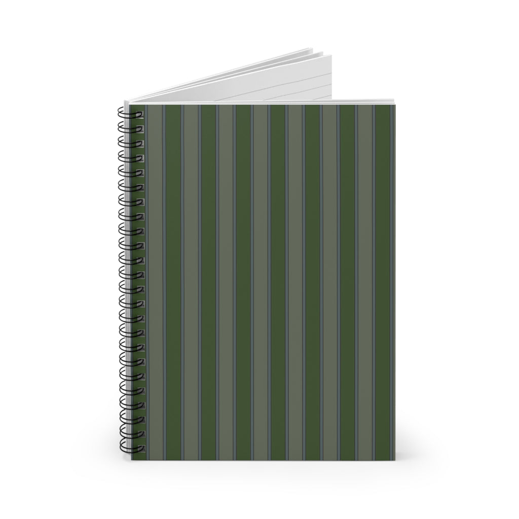 Soft Green Vertical Striped Notebook | Minimal Spiral Journal