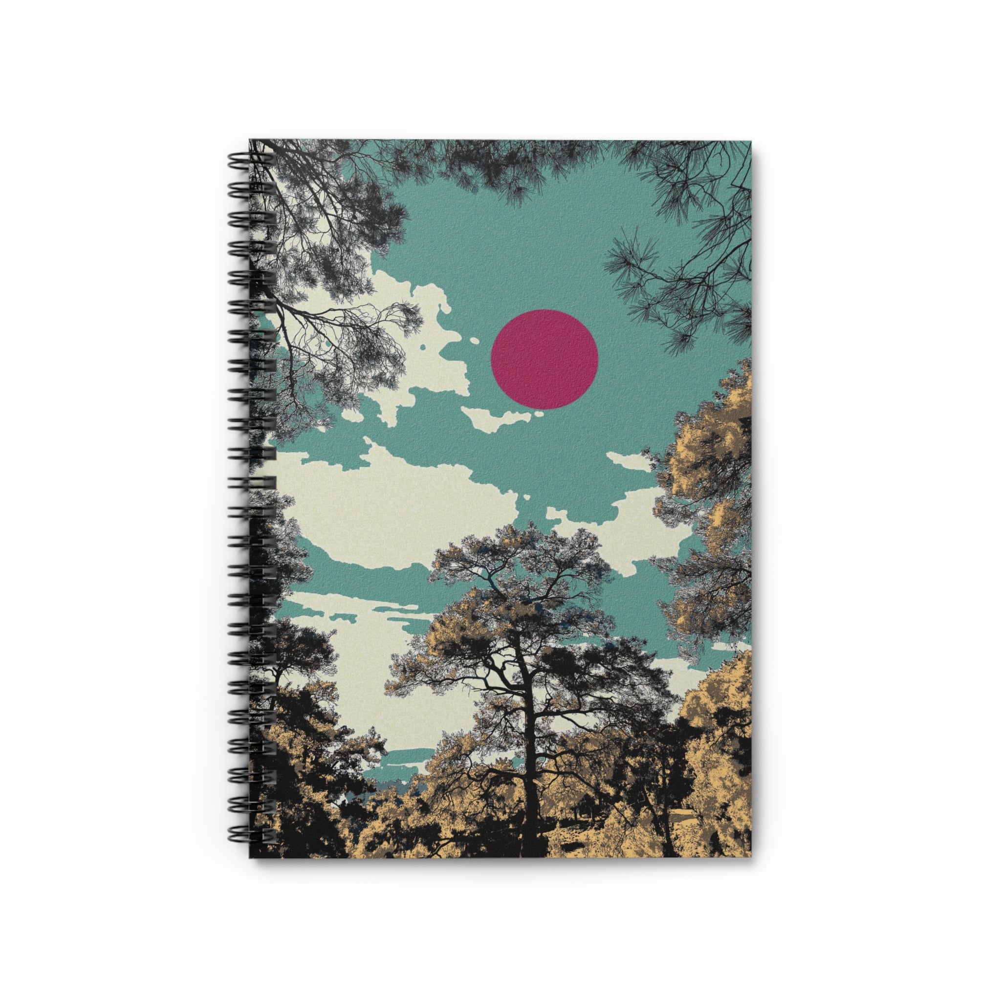 Forest Sky Art Journal, Sage Green Sky, Minimal Nature Notebook