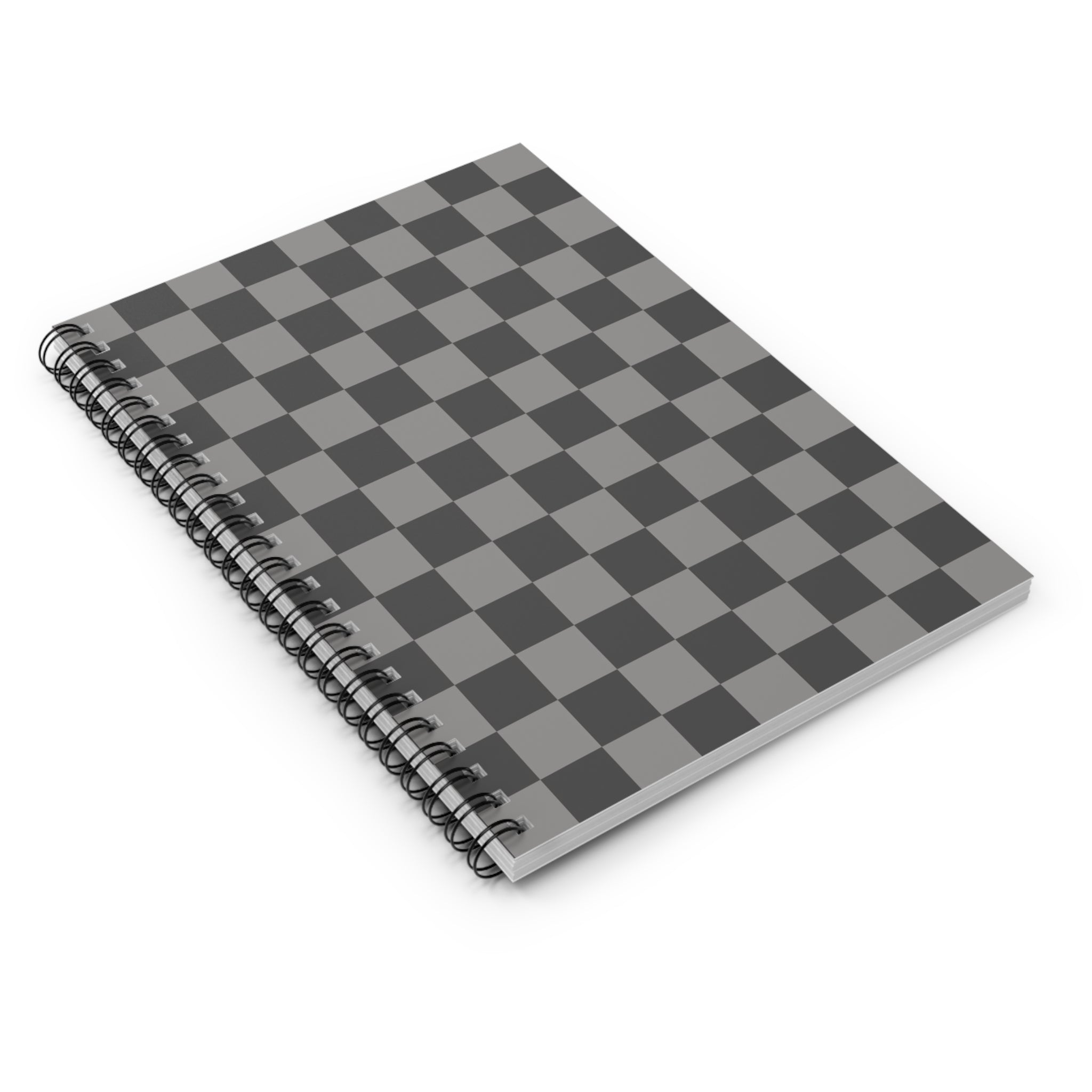 Soft Gray Checkerboard Notebook | Minimal Spiral Journal