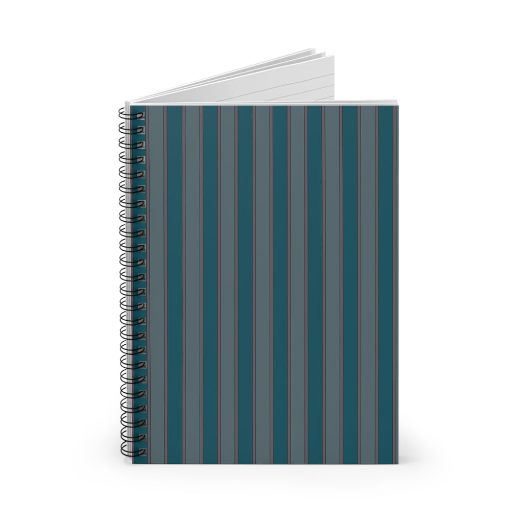 Soft Turquoise Vertical Striped Notebook | Minimal Spiral Journal