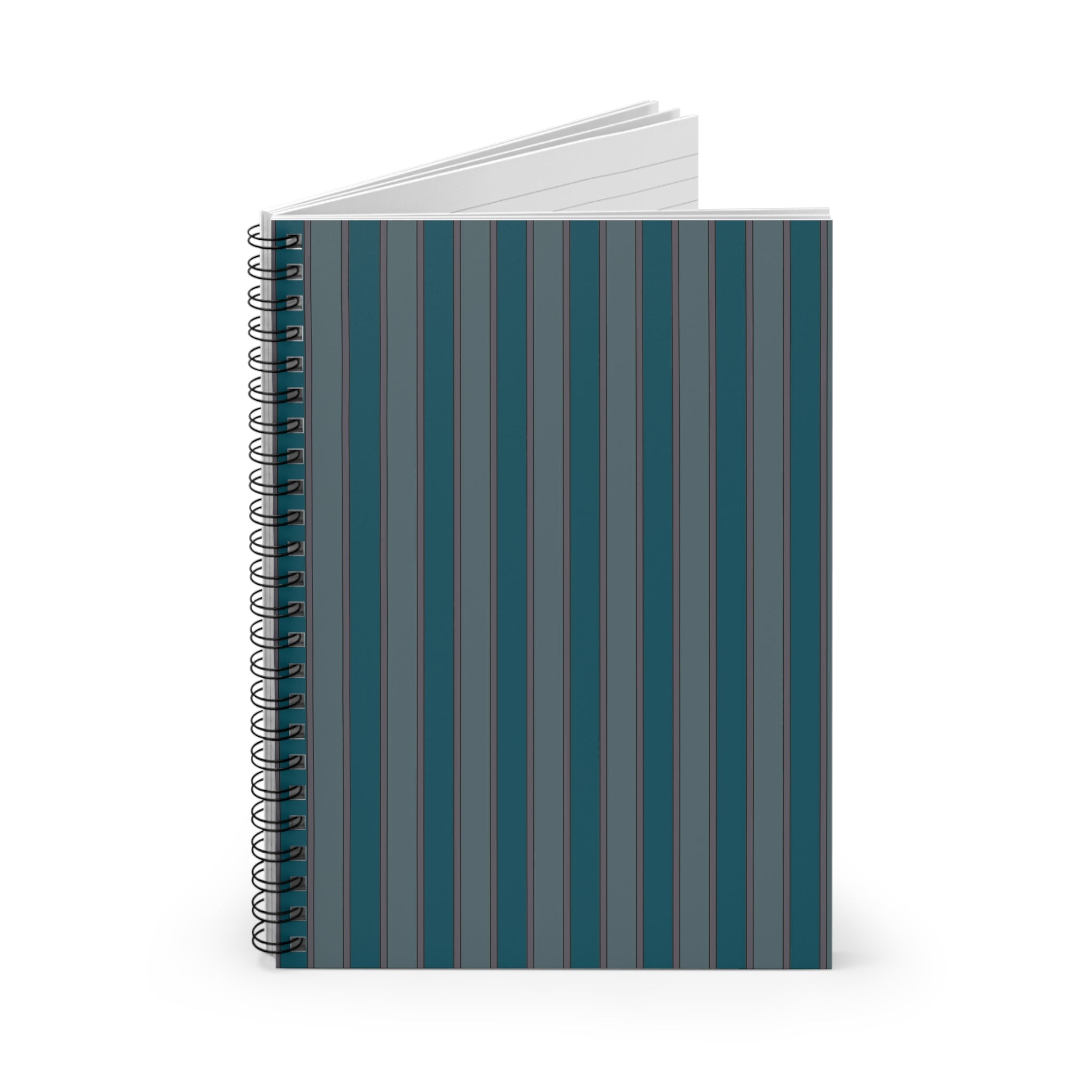 Soft Turquoise Vertical Striped Notebook | Minimal Spiral Journal