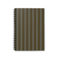 Soft Olive Vertical Striped Notebook | Minimal Spiral Journal