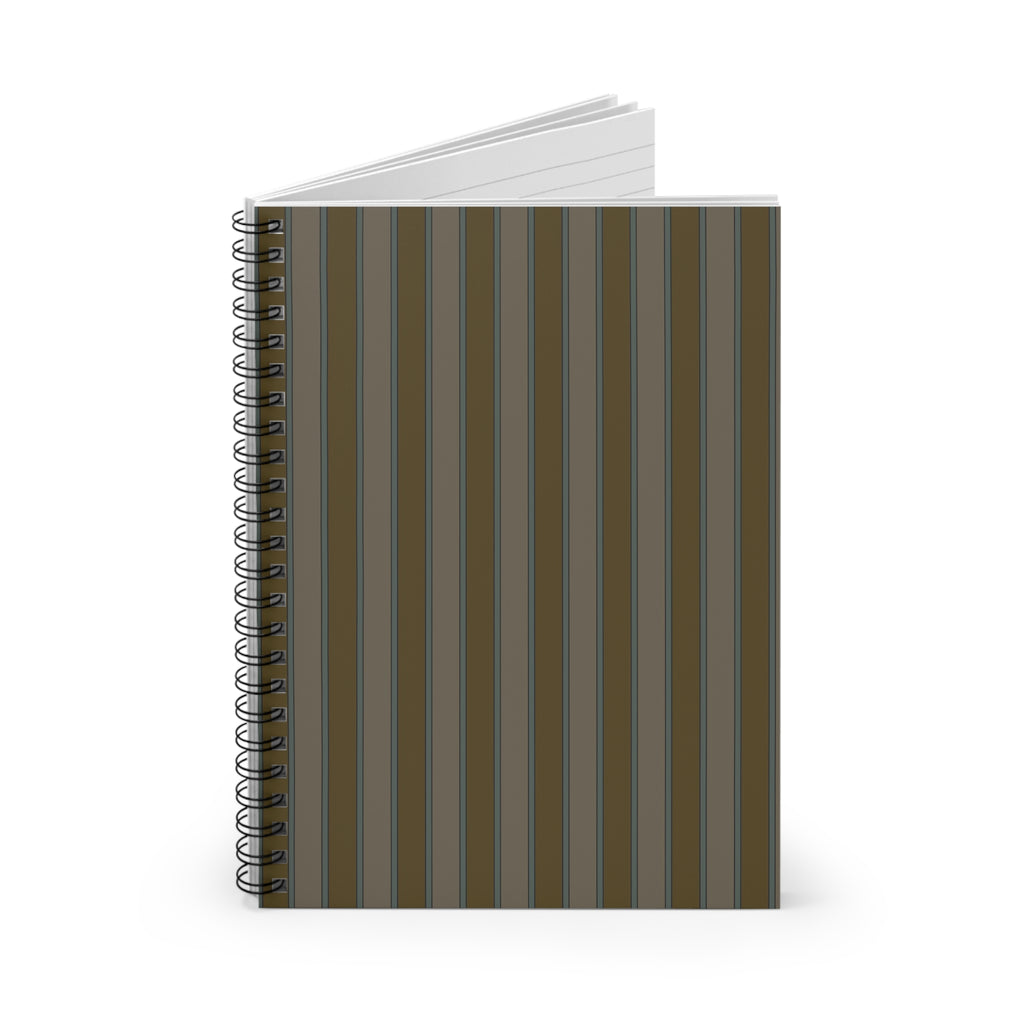 Soft Olive Vertical Striped Notebook | Minimal Spiral Journal