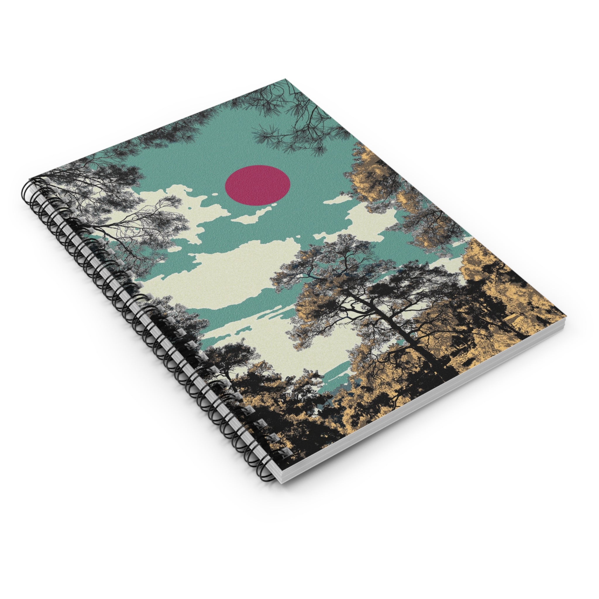 Forest Sky Art Journal, Sage Green Sky, Minimal Nature Notebook