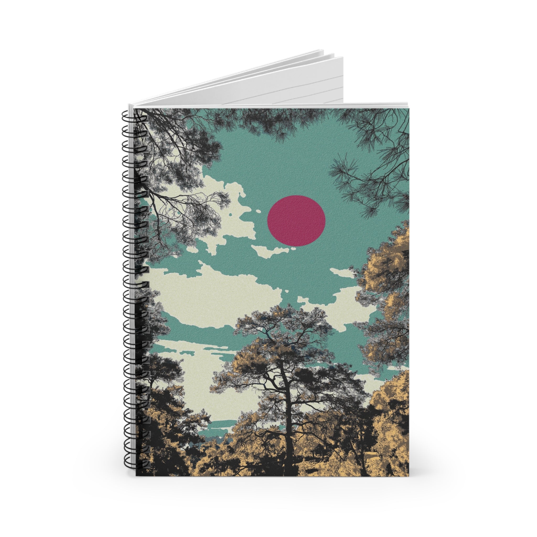 Forest Sky Art Journal, Sage Green Sky, Minimal Nature Notebook