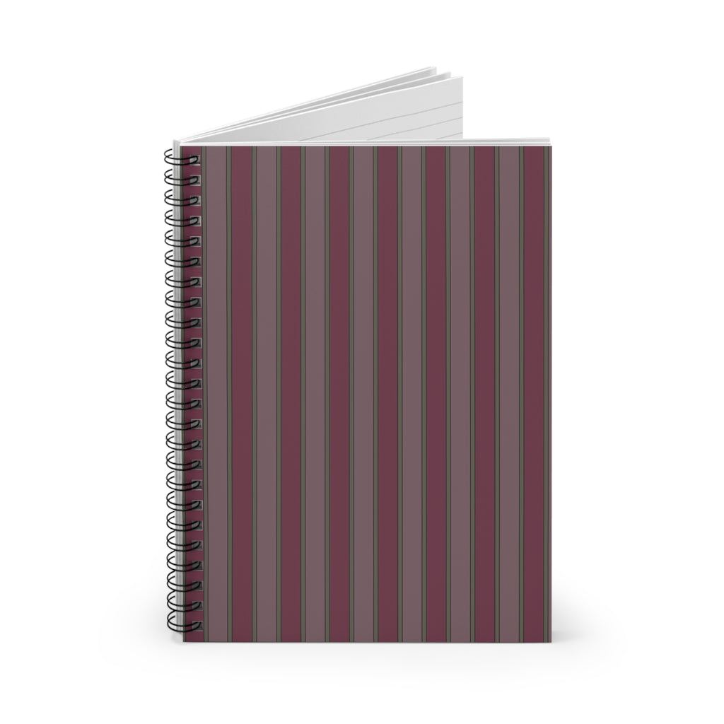 Soft Red Vertical Striped Notebook | Minimal Spiral Journal