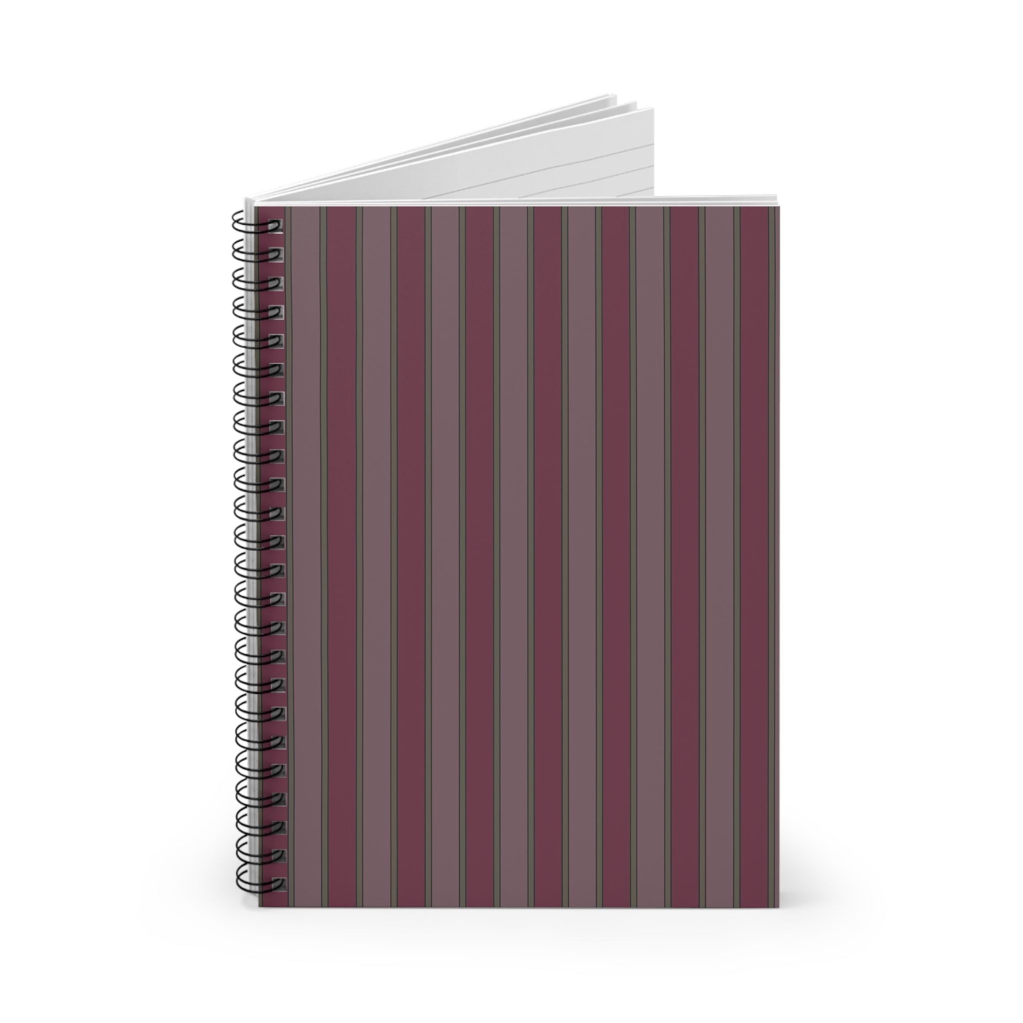 Soft Red Vertical Striped Notebook | Minimal Spiral Journal