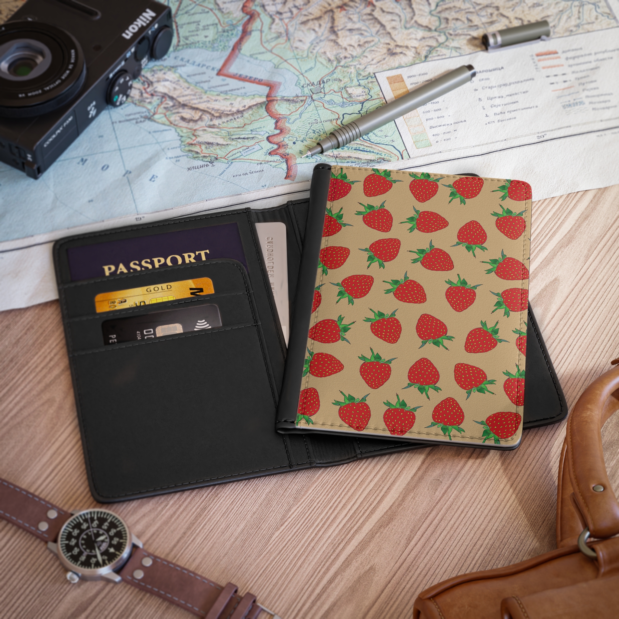 Strawberry Passport Holder | Cute Berry Passport Cover - Image 2