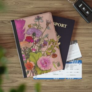 Botanical Flower Passport Holder | Vintage Bouquet Passport Cover