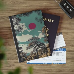 Vintage Pine Forest Sun Passport Cover | Nature Travel Accessory