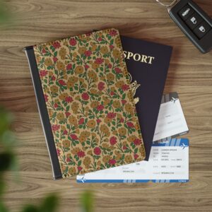Retro Floral Passport Wallet | Botanical Flower Passport Holder