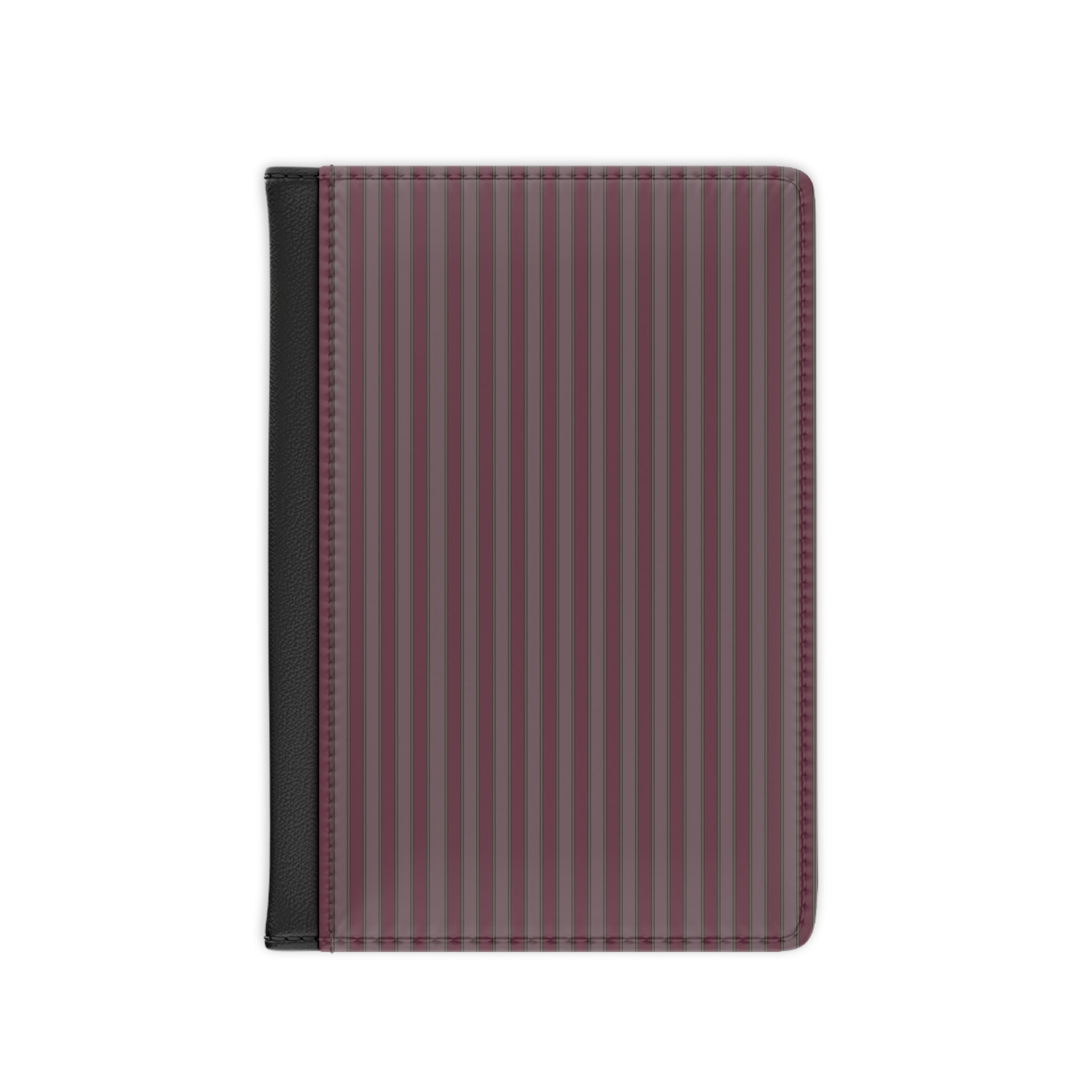 Burgundy Passport Wallet | Vertical Stripes Passport Cover - Image 3