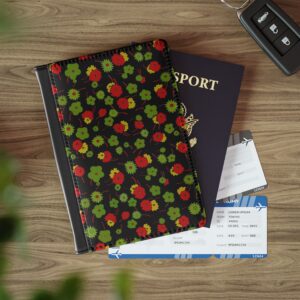 Dark Floral Passport Wallet | Minimalist Leather Passport Cover