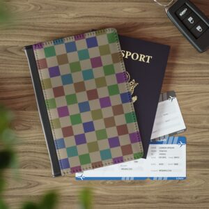 Vintage Checkerboard Passport Cover | Minimal Passport Holder