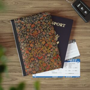 Floral Pattern Passport Cover | Red Botanical Travel Wallet