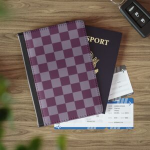 Soft Lilac Checkerboard Passport Cover | Plaid Travel Passport Holder