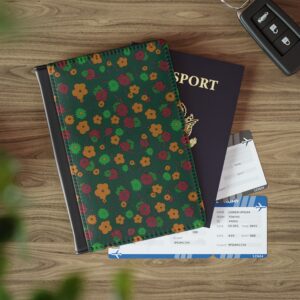 Ditsy Floral Passport Holder | Green Botanical Passport Case