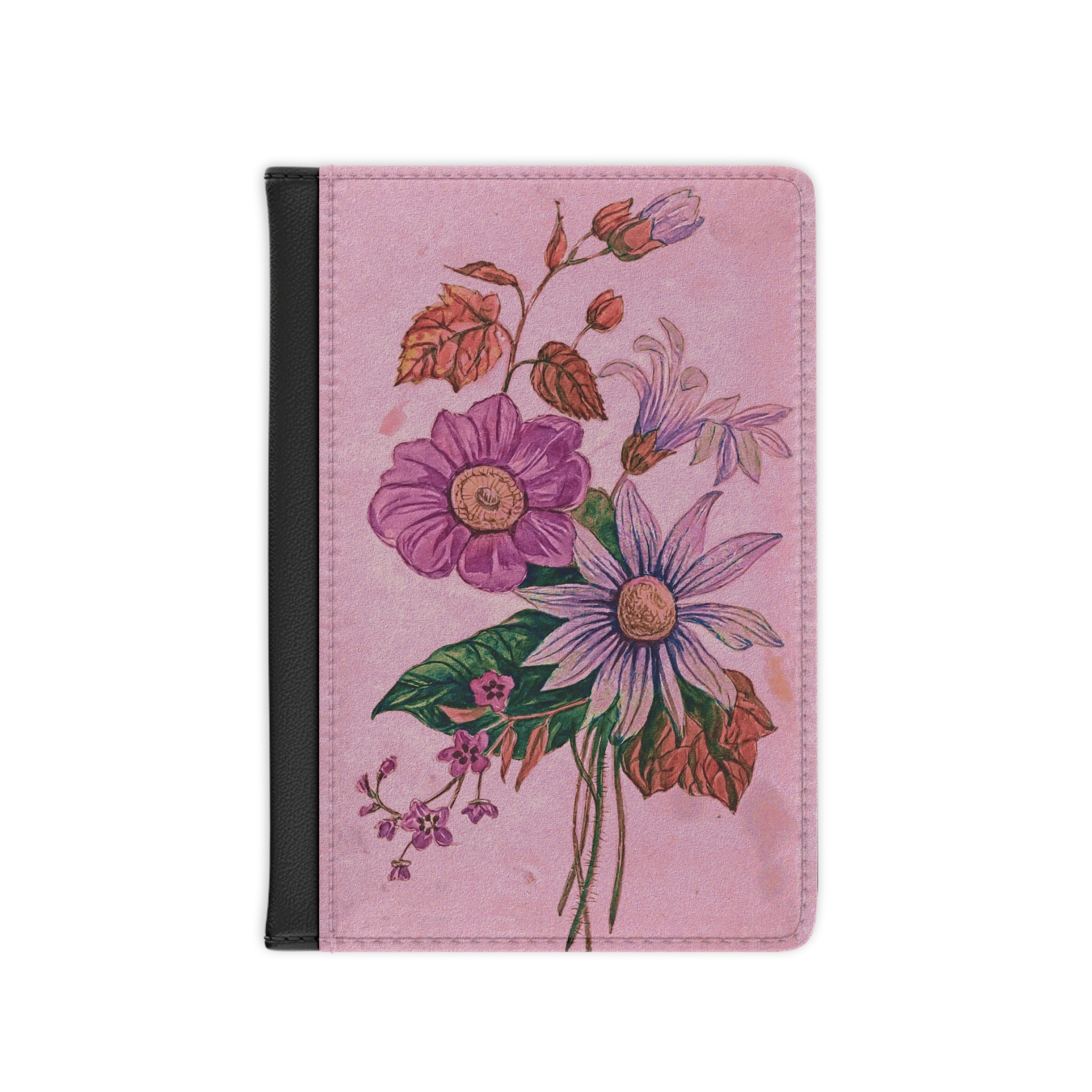 Retro Floral Passport Holder | Botanical Leather Passport Cover - Image 3