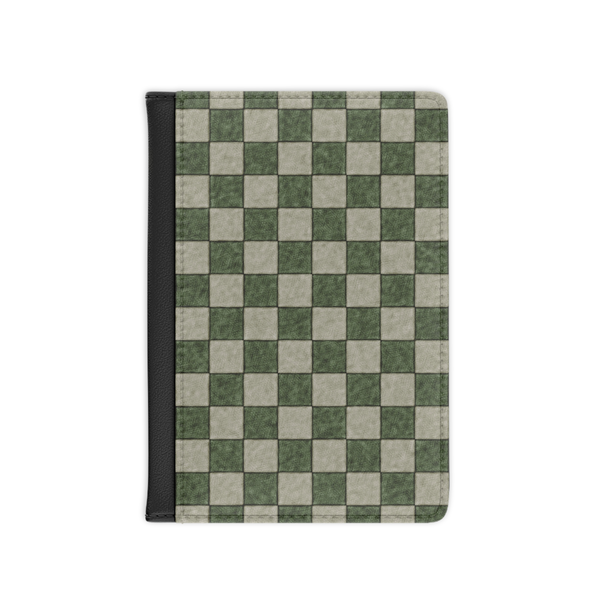 Moss Checkerboard Passport Cover | Travel Document Holder - Image 3
